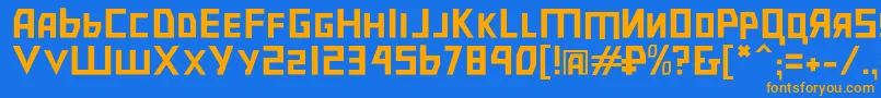 Bolsheviksl Font – Orange Fonts on Blue Background