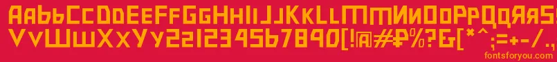 Bolsheviksl Font – Orange Fonts on Red Background