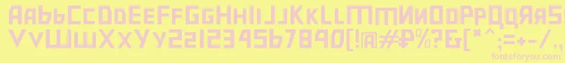 Bolsheviksl Font – Pink Fonts on Yellow Background