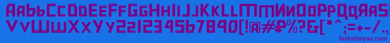 Шрифт Bolsheviksl – фиолетовые шрифты на синем фоне