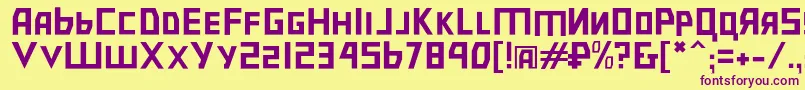 Bolsheviksl Font – Purple Fonts on Yellow Background
