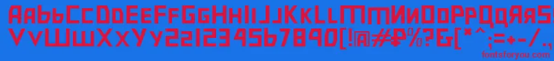 Bolsheviksl Font – Red Fonts on Blue Background