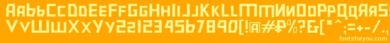 フォントBolsheviksl – オレンジの背景に黄色の文字