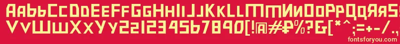 Bolsheviksl Font – Yellow Fonts on Red Background