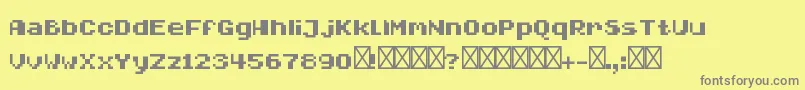 MasaakiRegular-Schriftart – Graue Schriften auf gelbem Hintergrund