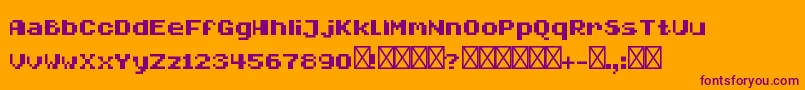 MasaakiRegular-Schriftart – Violette Schriften auf orangefarbenem Hintergrund