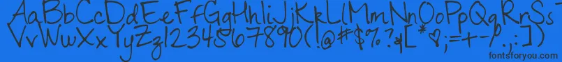 DjbMsRachel Font – Black Fonts on Blue Background