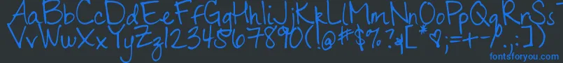 DjbMsRachel Font – Blue Fonts on Black Background