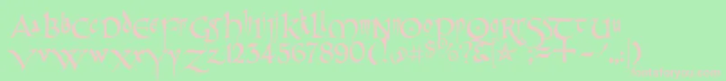 PrCelticNarrow Font – Pink Fonts on Green Background