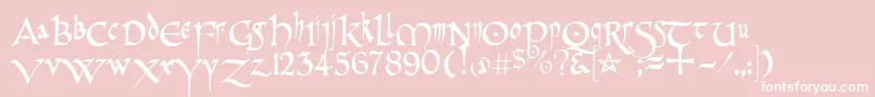 PrCelticNarrow Font – White Fonts on Pink Background