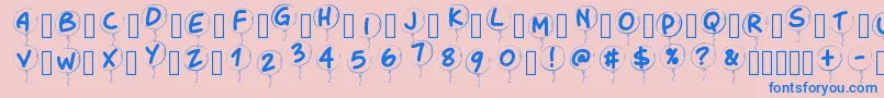 Pwballoon-Schriftart – Blaue Schriften auf rosa Hintergrund