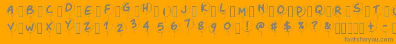 Pwballoon-Schriftart – Graue Schriften auf orangefarbenem Hintergrund