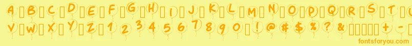 Pwballoon Font – Orange Fonts on Yellow Background