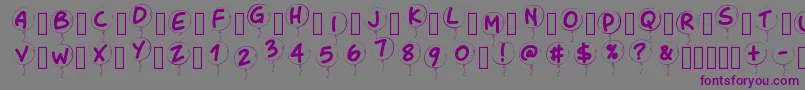 Pwballoon-fontti – violetit fontit harmaalla taustalla