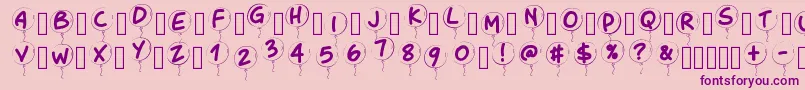 Pwballoon-Schriftart – Violette Schriften auf rosa Hintergrund