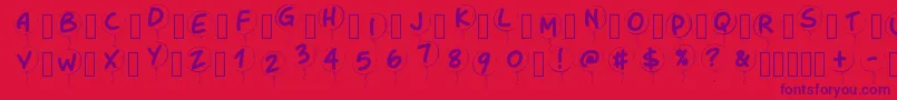 Pwballoon Font – Purple Fonts on Red Background