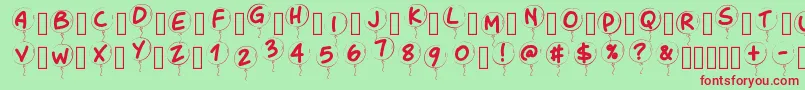 Pwballoon Font – Red Fonts on Green Background