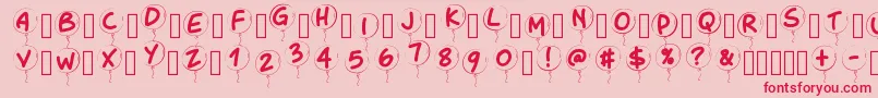 フォントPwballoon – ピンクの背景に赤い文字