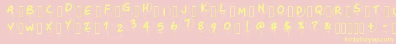 Pwballoon Font – Yellow Fonts on Pink Background