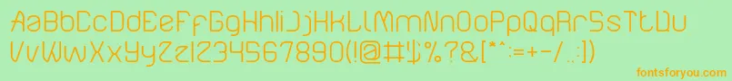 ElectroStaticRainLight Font – Orange Fonts on Green Background