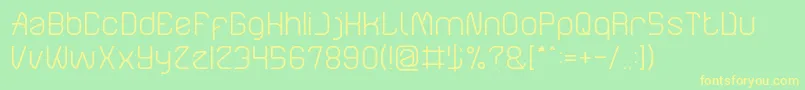 ElectroStaticRainLight Font – Yellow Fonts on Green Background