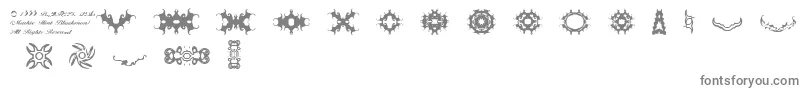 フォントBrThorns – 白い背景に灰色の文字