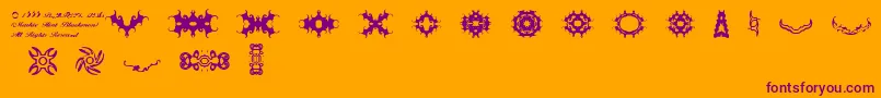 BrThorns Font – Purple Fonts on Orange Background