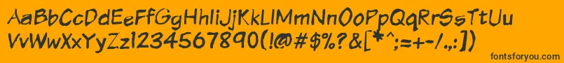 Vtcsundaykomixkrumpled Font – Black Fonts on Orange Background