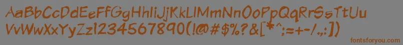 Vtcsundaykomixkrumpled Font – Brown Fonts on Gray Background