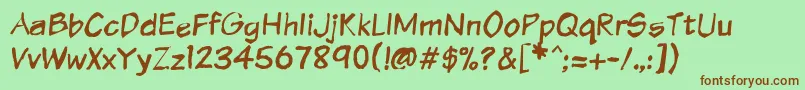 Vtcsundaykomixkrumpled Font – Brown Fonts on Green Background
