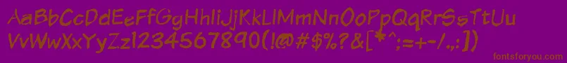 Vtcsundaykomixkrumpled Font – Brown Fonts on Purple Background