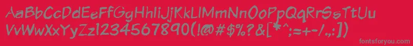 フォントVtcsundaykomixkrumpled – 赤い背景に灰色の文字