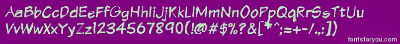 Vtcsundaykomixkrumpled Font – Green Fonts on Purple Background