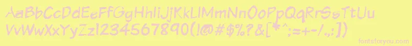 Vtcsundaykomixkrumpled Font – Pink Fonts on Yellow Background