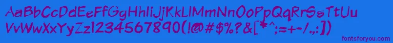 Vtcsundaykomixkrumpled Font – Purple Fonts on Blue Background