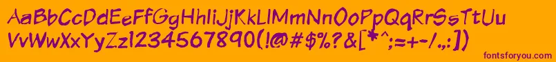 Vtcsundaykomixkrumpled Font – Purple Fonts on Orange Background