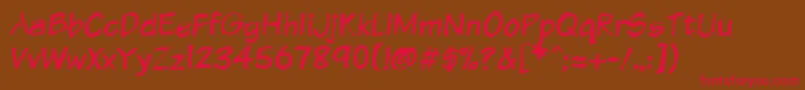 Vtcsundaykomixkrumpled Font – Red Fonts on Brown Background