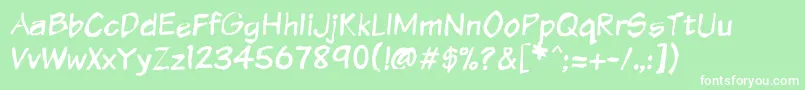 Vtcsundaykomixkrumpled Font – White Fonts on Green Background