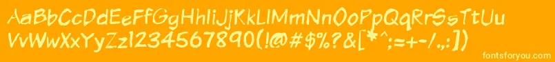 Vtcsundaykomixkrumpled Font – Yellow Fonts on Orange Background