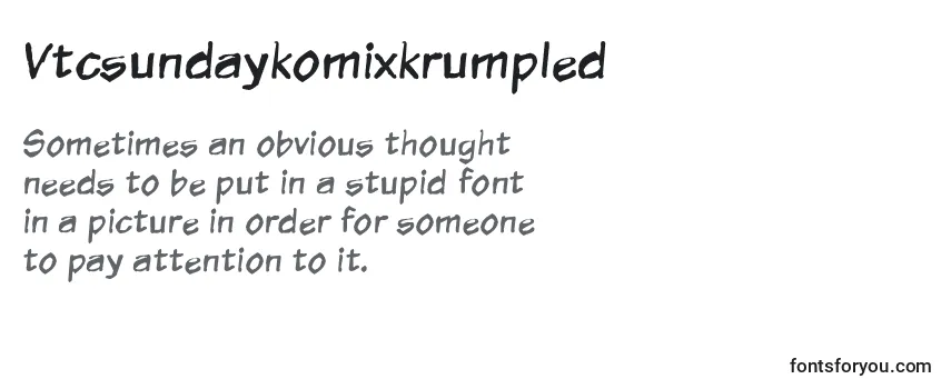 Review of the Vtcsundaykomixkrumpled Font