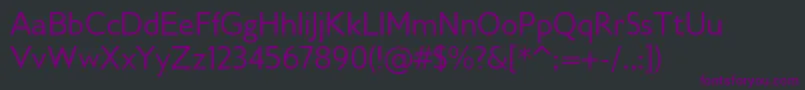 フォントGilliusadfno2Regular – 黒い背景に紫のフォント