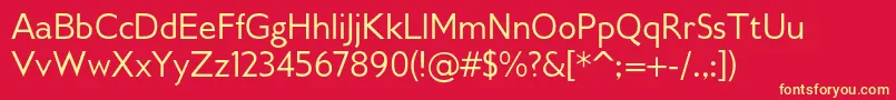 Gilliusadfno2Regular Font – Yellow Fonts on Red Background