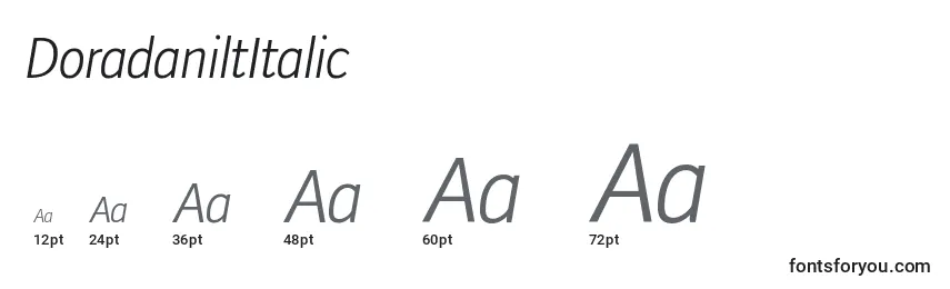 DoradaniltItalic Font Sizes