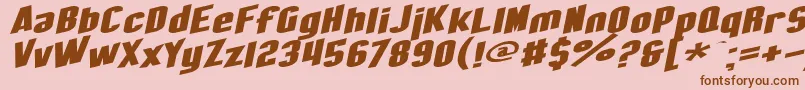 SfObliquitiesExtended Font – Brown Fonts on Pink Background