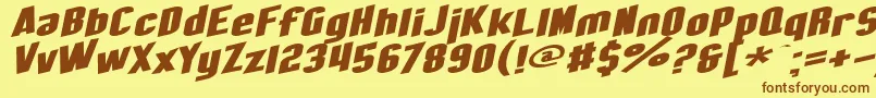 SfObliquitiesExtended Font – Brown Fonts on Yellow Background