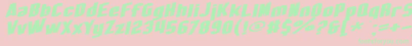 SfObliquitiesExtended Font – Green Fonts on Pink Background