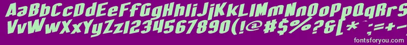 SfObliquitiesExtended Font – Green Fonts on Purple Background