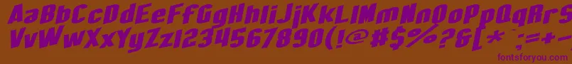 SfObliquitiesExtended Font – Purple Fonts on Brown Background