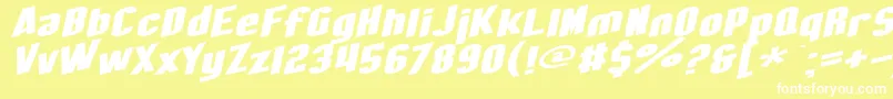 SfObliquitiesExtended Font – White Fonts on Yellow Background