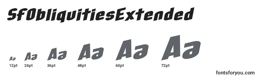 SfObliquitiesExtended Font Sizes